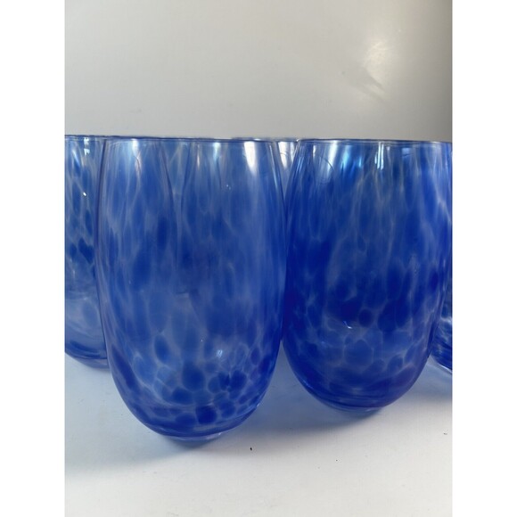 Set Of 11 Confetti Speckled Cobalt Blue Highball Tumblers 18oz - Picture 4 of 5